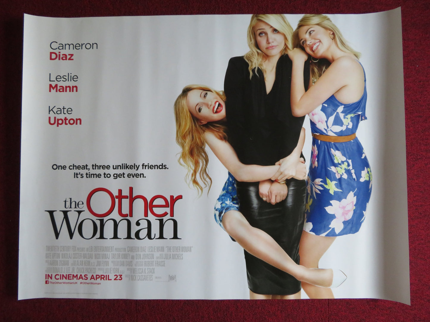 THE OTHER WOMAN UK QUAD (30"x 40") ROLLED POSTER CAMERON DIAZ LESLIE MANN 2014