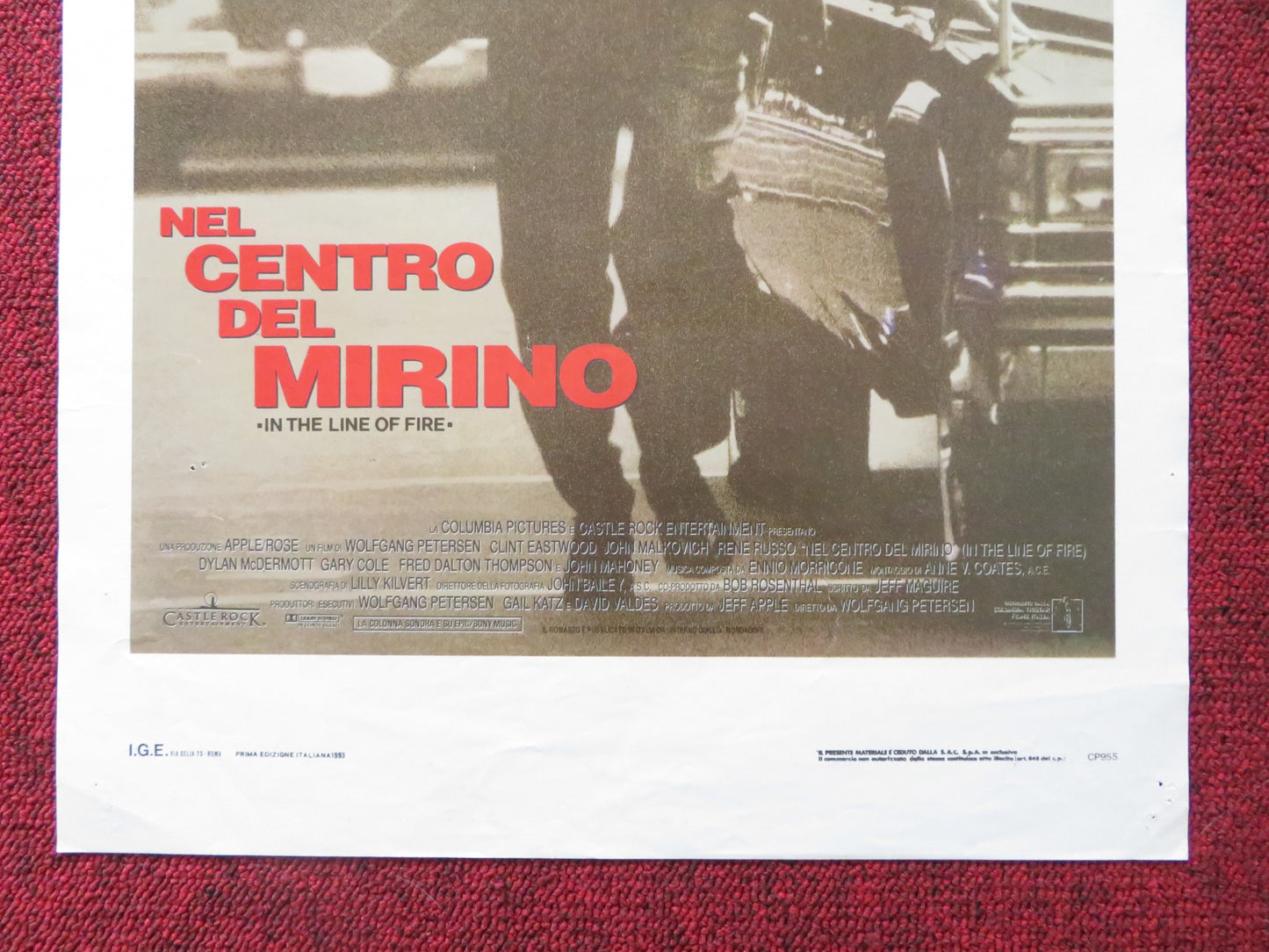 IN THE LINE OF FIRE -b ITALIAN LOCANDINA POSTER CLINT EASTWOOD MALKOVICH 1993