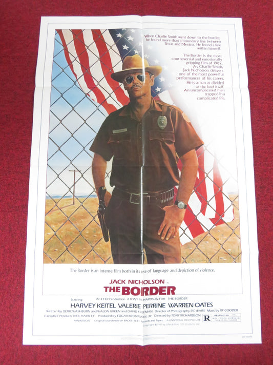 THE BORDER FOLDED US ONE SHEET POSTER JACK NICHOLSON HARVEY KEITEL 1981