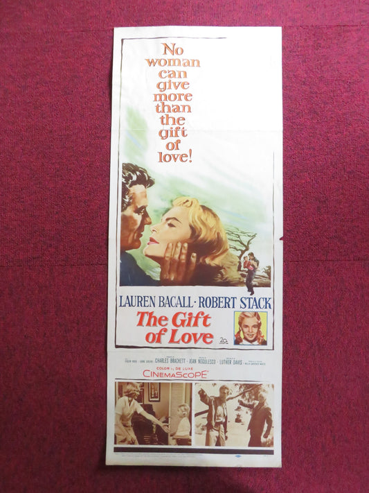 THE GIFT OF LOVE US INSERT (14"x 36") POSTER LAUREN BACALL ROBERT STACK 1958