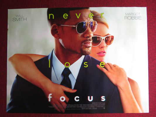 FOCUS UK QUAD (30"x 40") ROLLED POSTER WILL SMITH MARGOT ROBBIE 2015