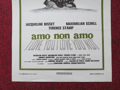 AMO NON AMO ITALIAN LOCANDINA POSTER JACQUELINE BISSET TERENCE STAMP 1978