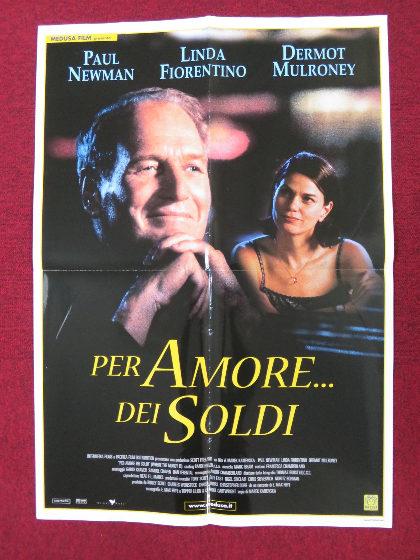 WHERE THE MONEY IS ITALIAN FOGLIO POSTER PAUL NEWMAN LINDA FIORENTINO 2000