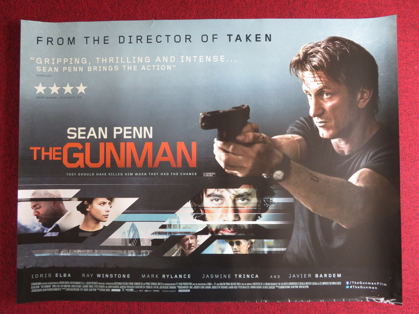 THE GUNMAN UK QUAD (30"x 40") ROLLED POSTER SEAN PENN 2015