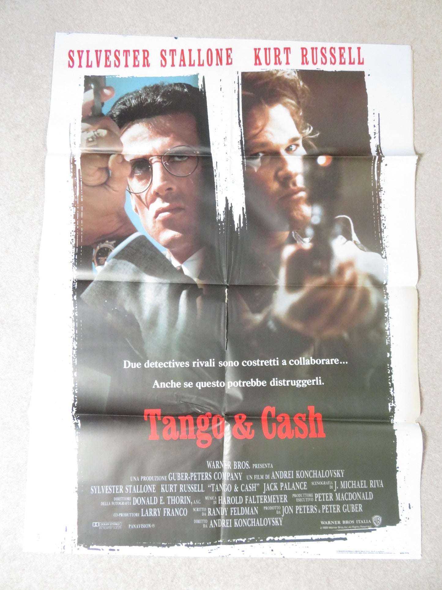 TANGO & CASH ITALIAN 2 FOGLIO POSTER KURT RUSSELL SYLVESTER STALLONE 1989