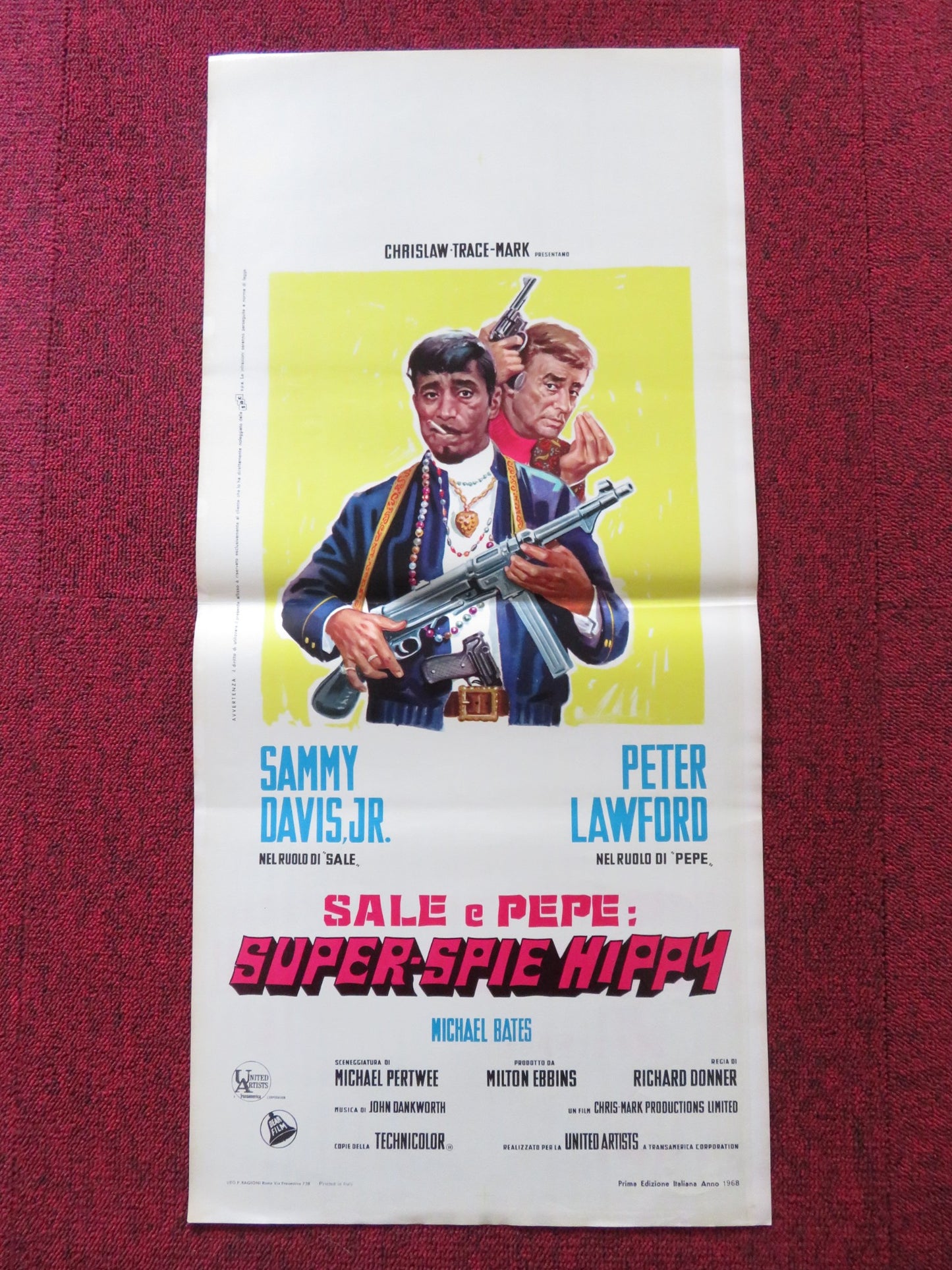 SALT AND PEPPER ITALIAN LOCANDINA POSTER SAMMY DAVIS JR. PATER LAWFORD 1968