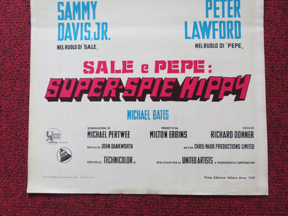 SALT AND PEPPER ITALIAN LOCANDINA POSTER SAMMY DAVIS JR. PATER LAWFORD 1968