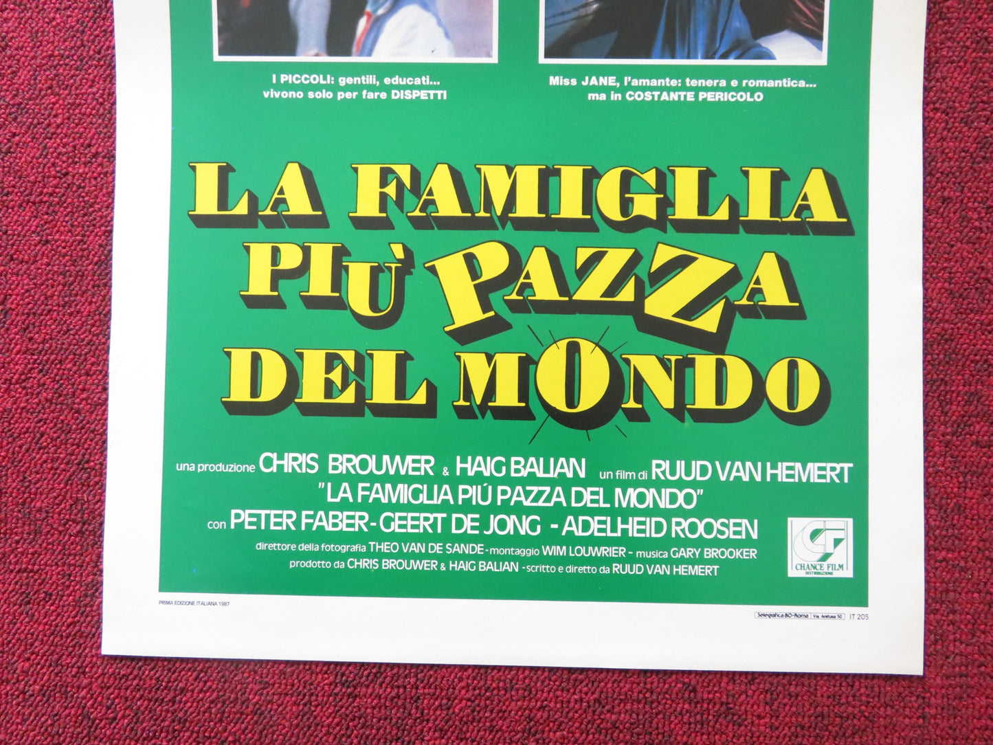 MAMA IS BOOS! ITALIAN LOCANDINA POSTER PETER FABER GREET DE JONG 1986