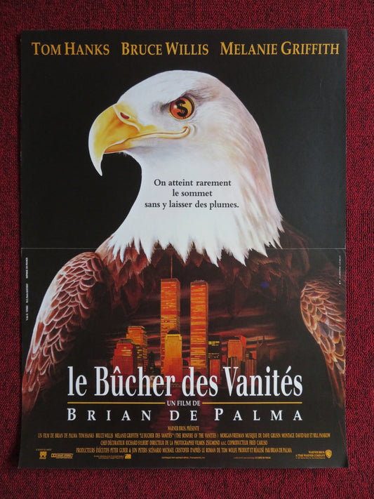 BONFIRE OF THE VANITIES FRENCH POSTER TOM HANKS BRUCE WILLIS 1990