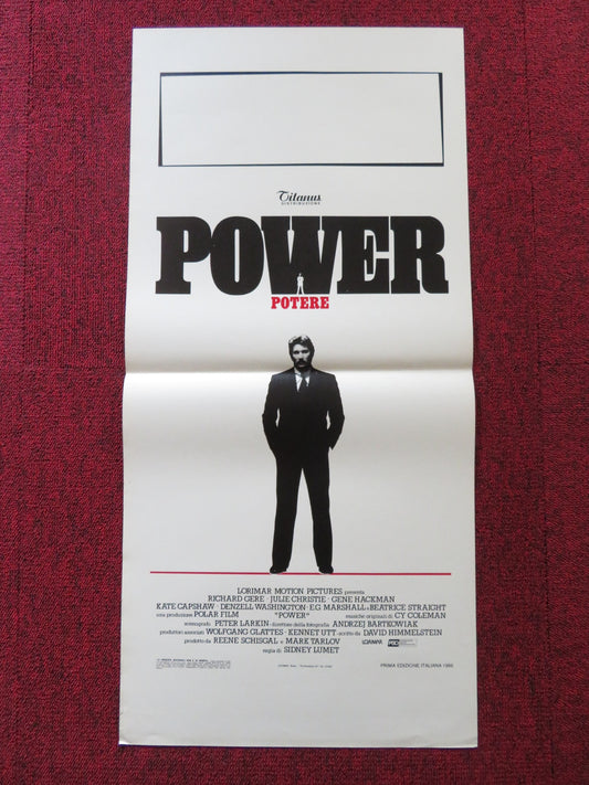 POWER ITALIAN LOCANDINA POSTER RICHARD GERE GENE HACKMAN 1986