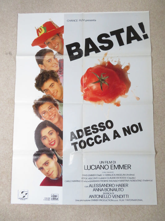 BASTA! ADESSO TOCCA A NOI ITALIAN 2 FOGLIO POSTER DAVID EMMER 1990