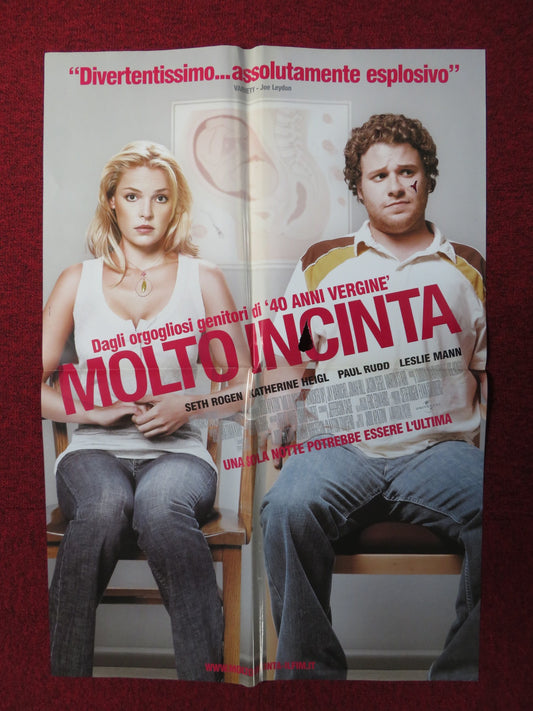 MOLTO INCINTA / KNOCKED UP ITALIAN FOGLIO POSTER SETH ROGEN KATHERINE HEIGL 2007