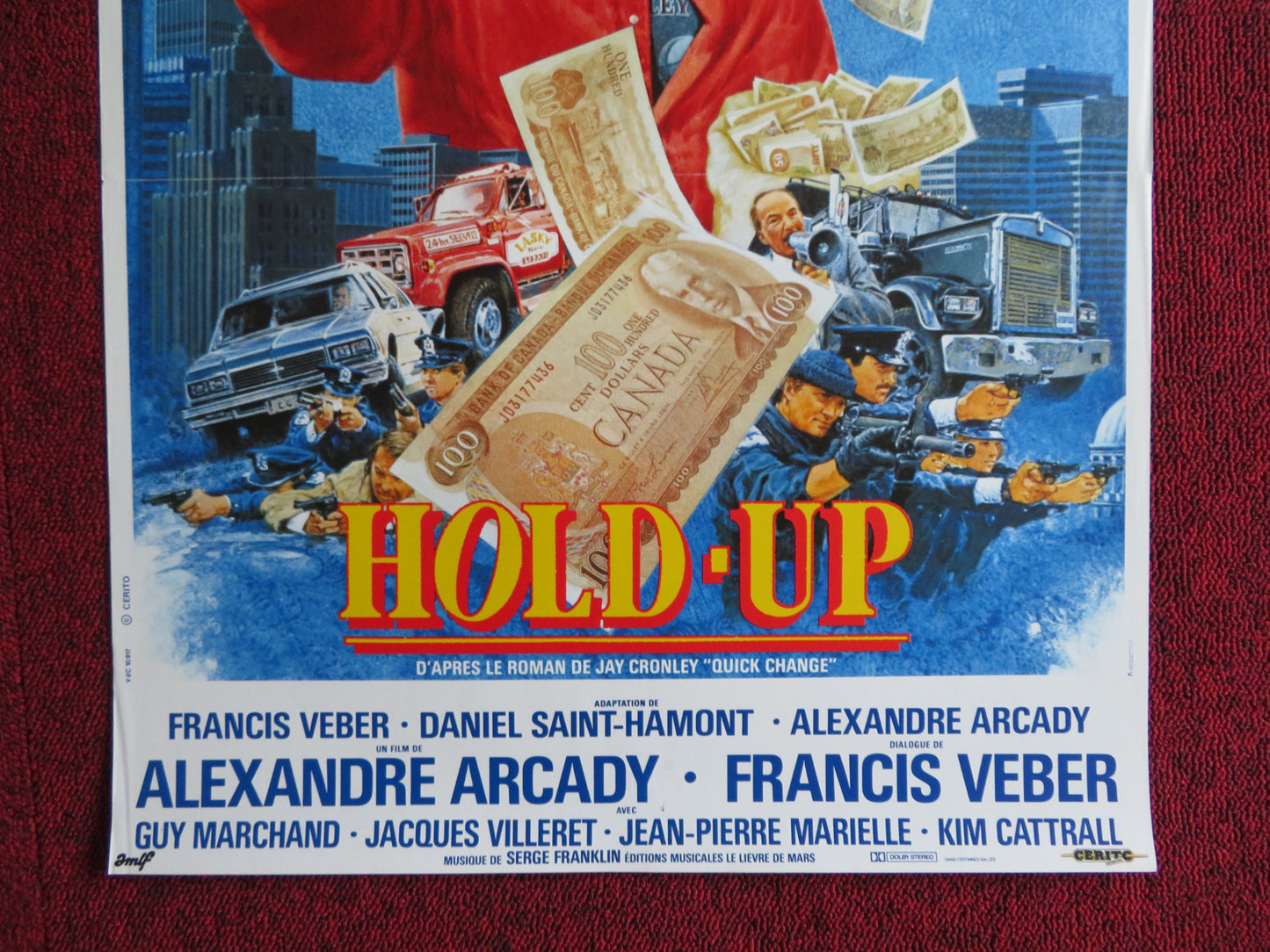 HOLD-UP FRENCH POSTER JEAN-PAUL BELMONDO KIM CATTRALL 1985