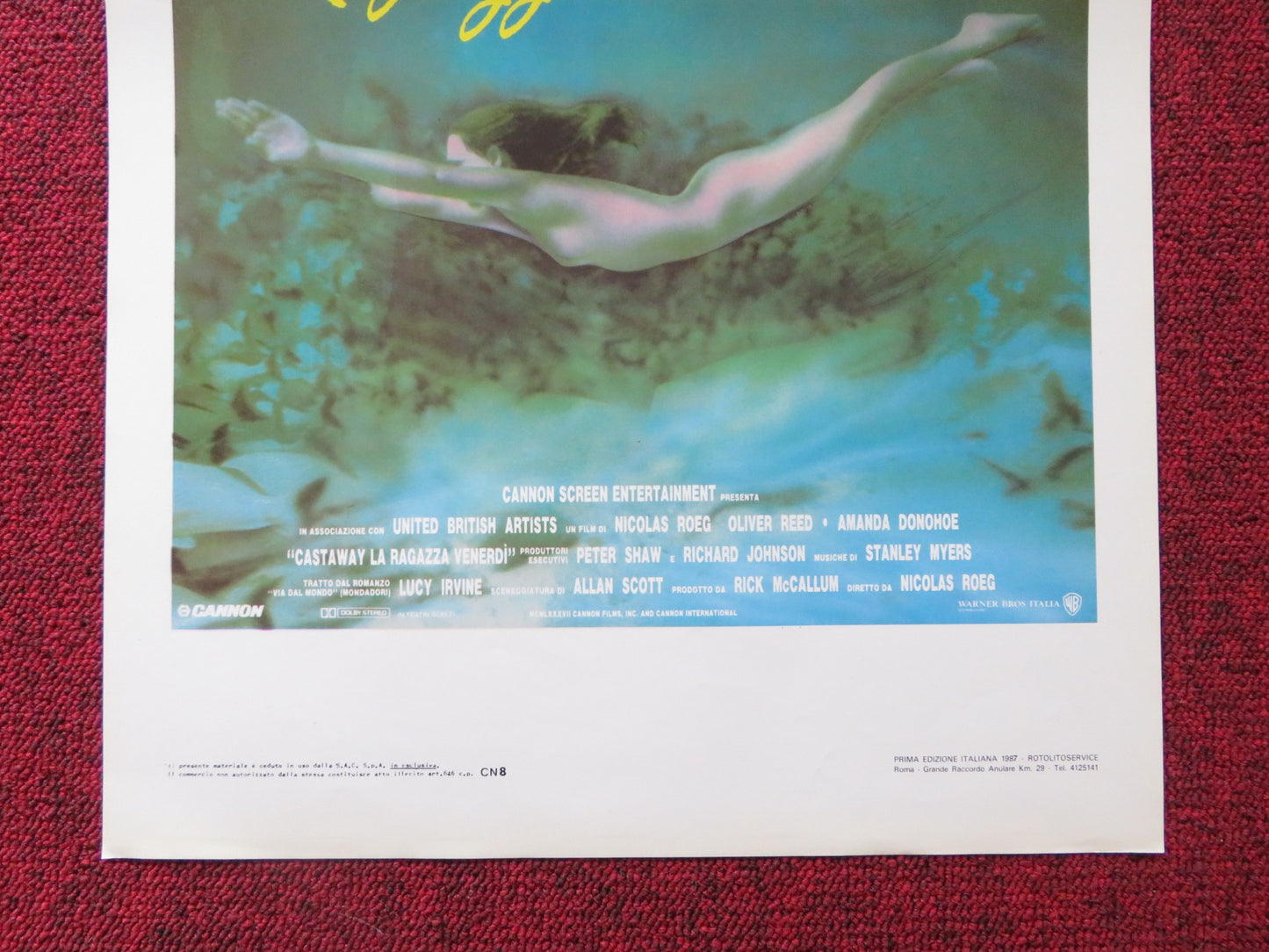 CASTAWAY VENERDI ITALIAN LOCANDINA POSTER CANNON OLIVER REED 1986