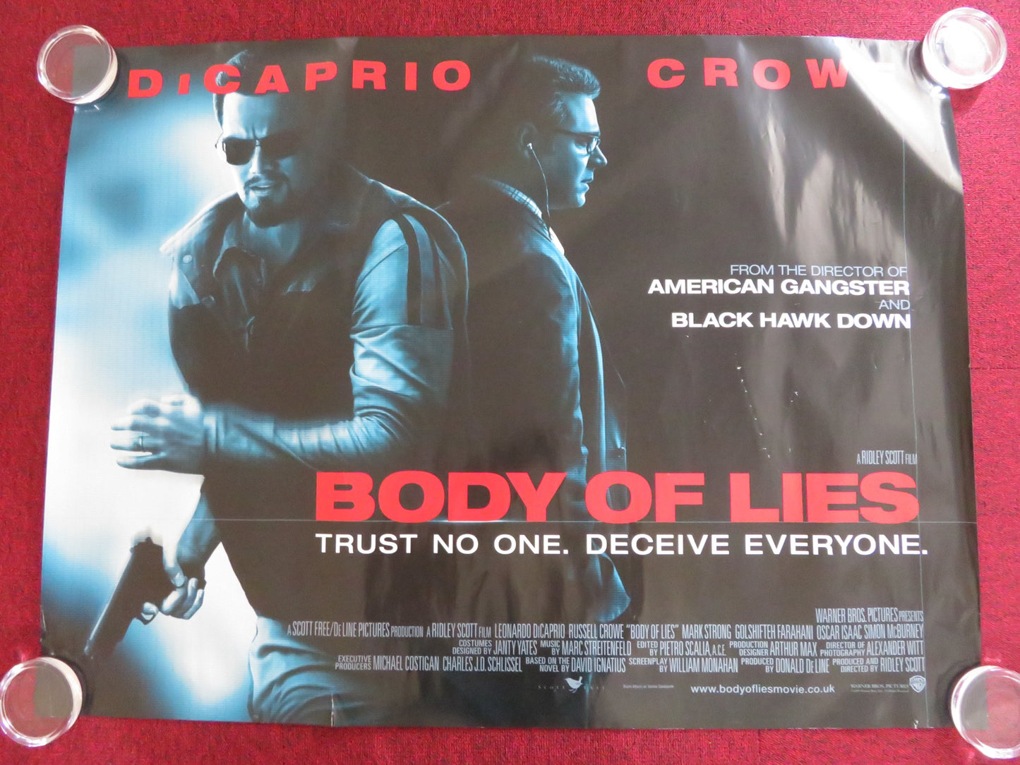 BODY OF LIES UK QUAD (30"x 40") ROLLED POSTER LEONARDO DICAPRIO R. CROWE 2008