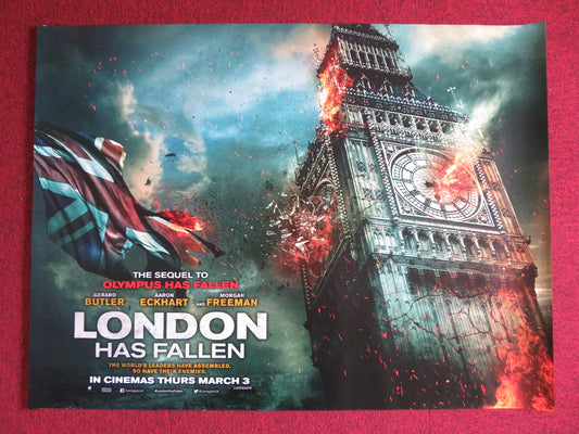 LONDON HAS FALLEN UK QUAD (30"x 40") ROLLED POSTER GERARD BUTLER FREEMAN 2016