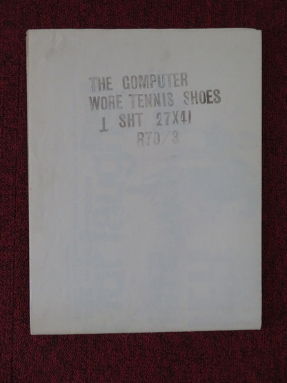 THE COMPUTER WORE TENNIS SHOES FOLDED US ONE SHEET POSTER DISNEY K. RUSSELL 1969