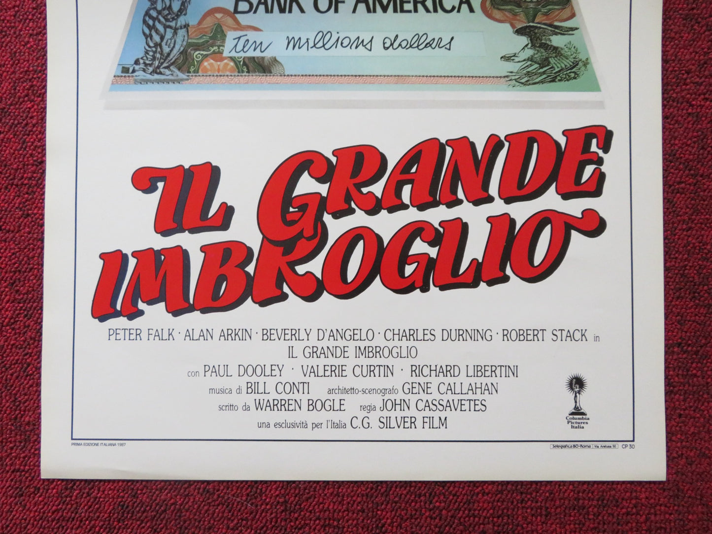 BIG TROUBLE ITALIAN LOCANDINA POSTER PETER FALK ALAN ARKIN 1986