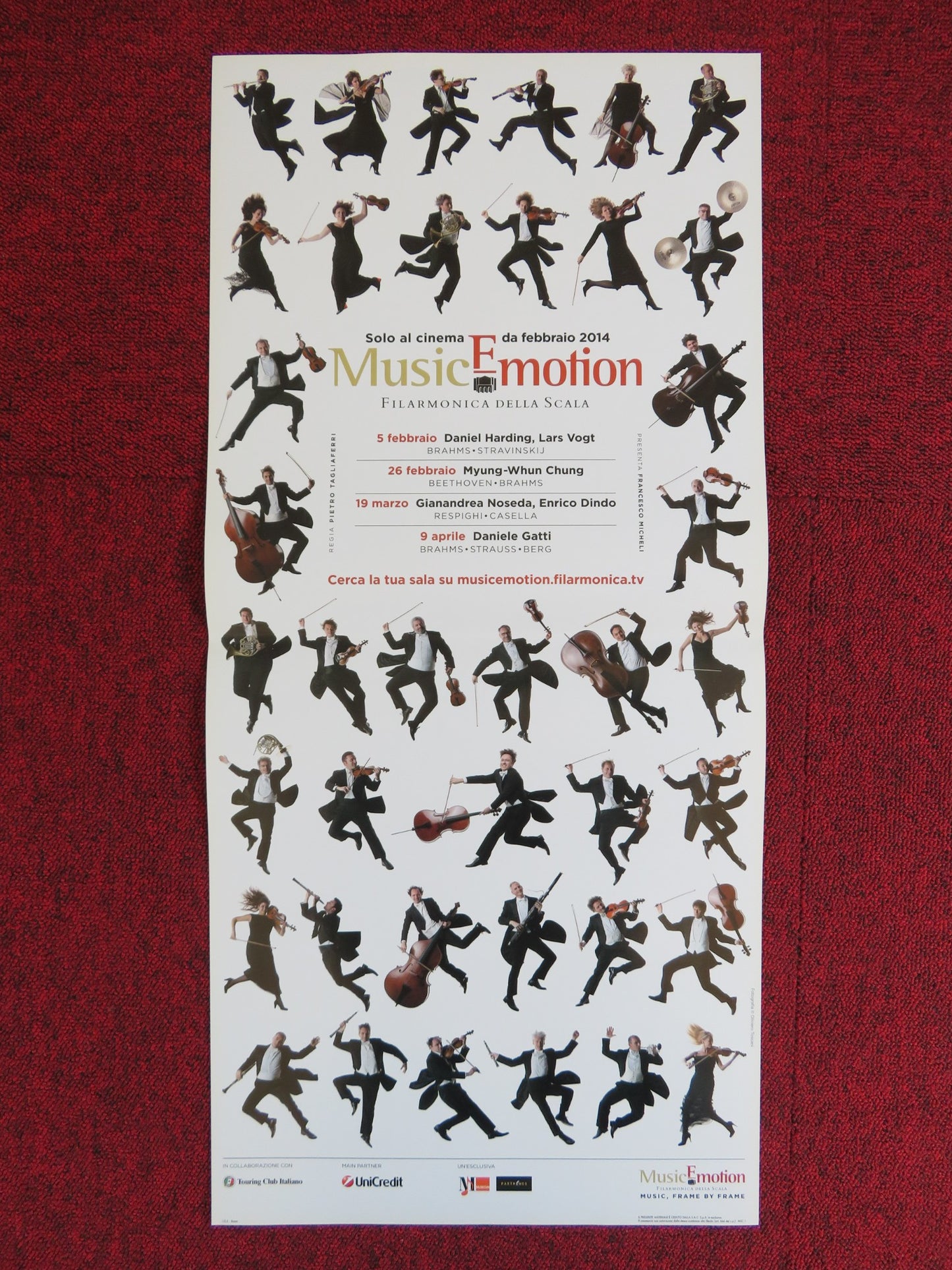 MUSIC EMOTION  ITALIAN LOCANDINA POSTER BRAHMS BEETHOVEN 2014