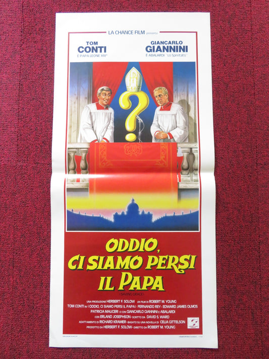 SAVING GRACE ITALIAN LOCANDINA POSTER TOM CONTI GIANCARLO GIANNINI 1986