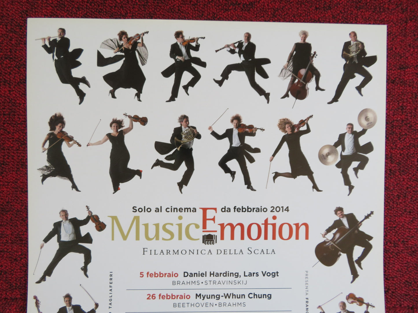 MUSIC EMOTION  ITALIAN LOCANDINA POSTER BRAHMS BEETHOVEN 2014