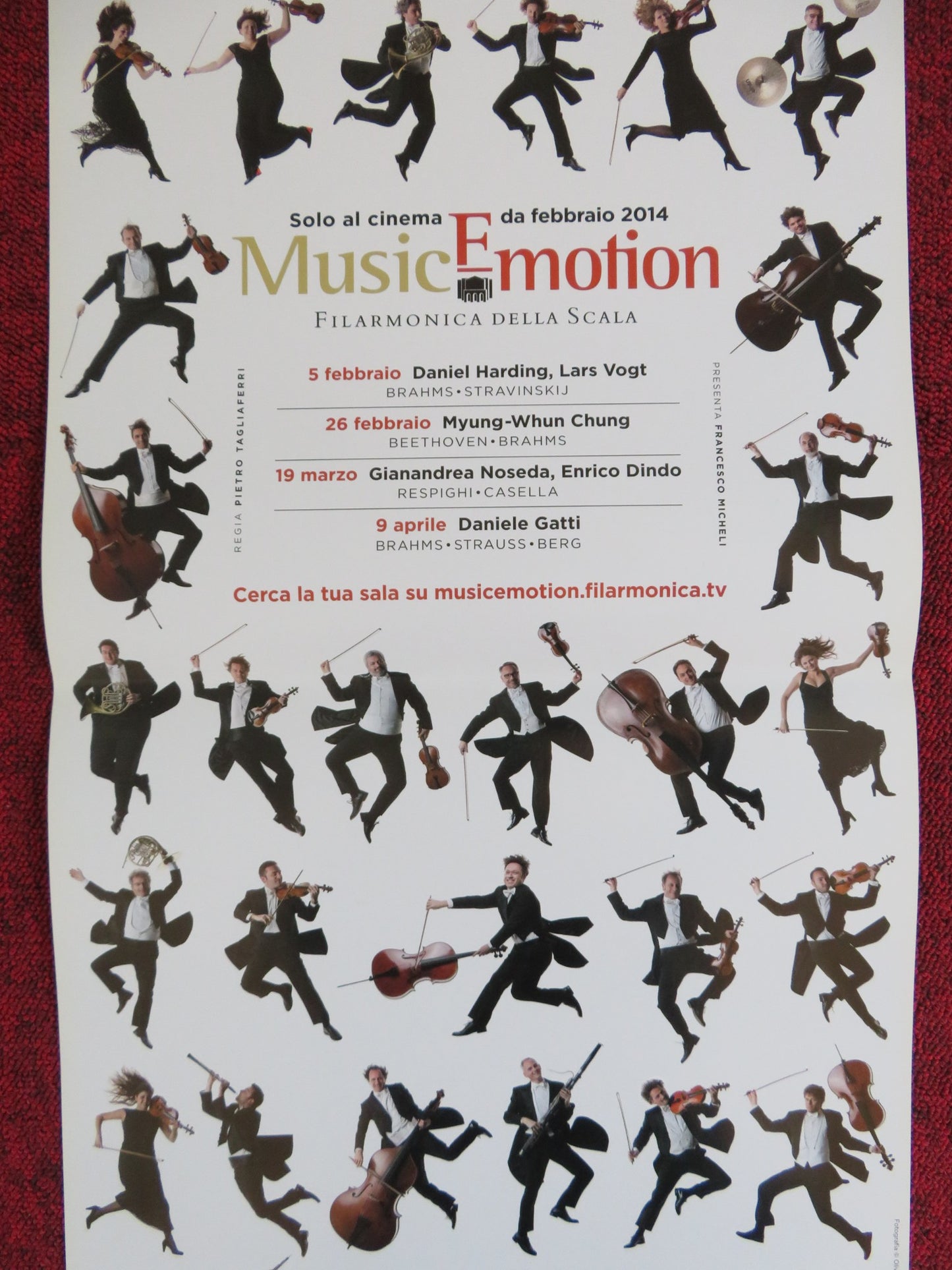 MUSIC EMOTION  ITALIAN LOCANDINA POSTER BRAHMS BEETHOVEN 2014