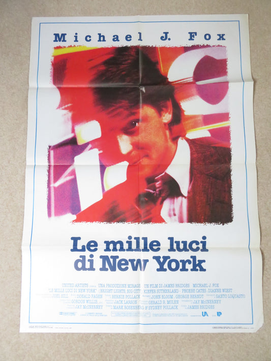 BRIGHT LIGHTS, BIG CITY ITALIAN 2 FOGLIO POSTER MICHAEL J. FOX 1988