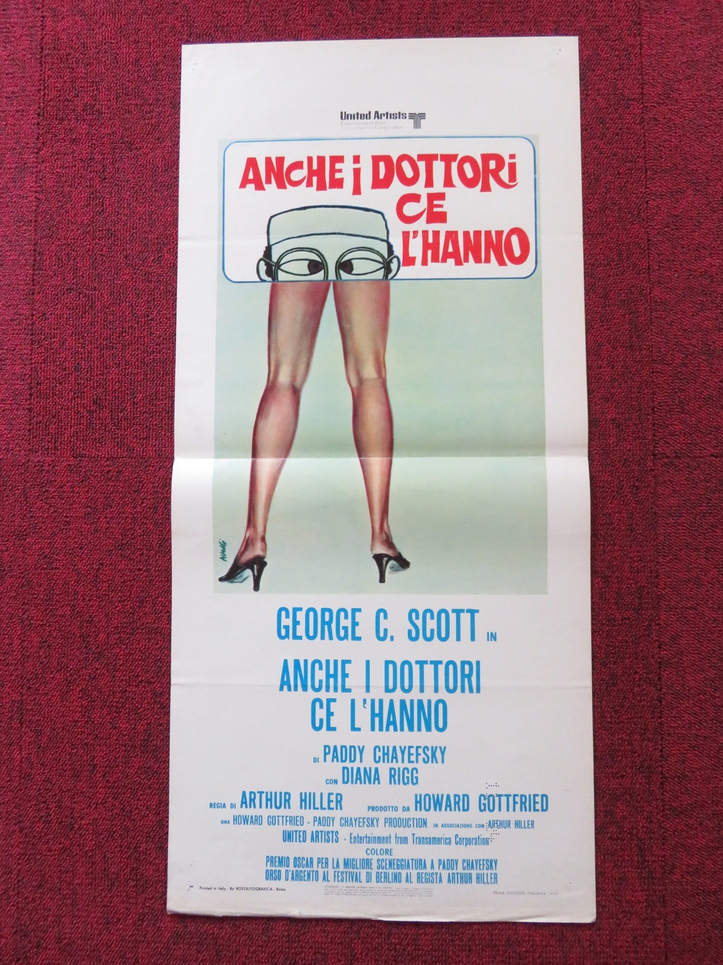 THE HOSPITAL ITALIAN LOCANDINA POSTER GEORGEC. SCOTT DIANA RIG 1971