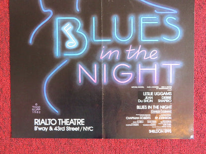 BLUES IN THE NIGHT U.S POSTER BROADWAY SHOW LESLIE UGGAMS DEBBIE SHAPIRO 1982