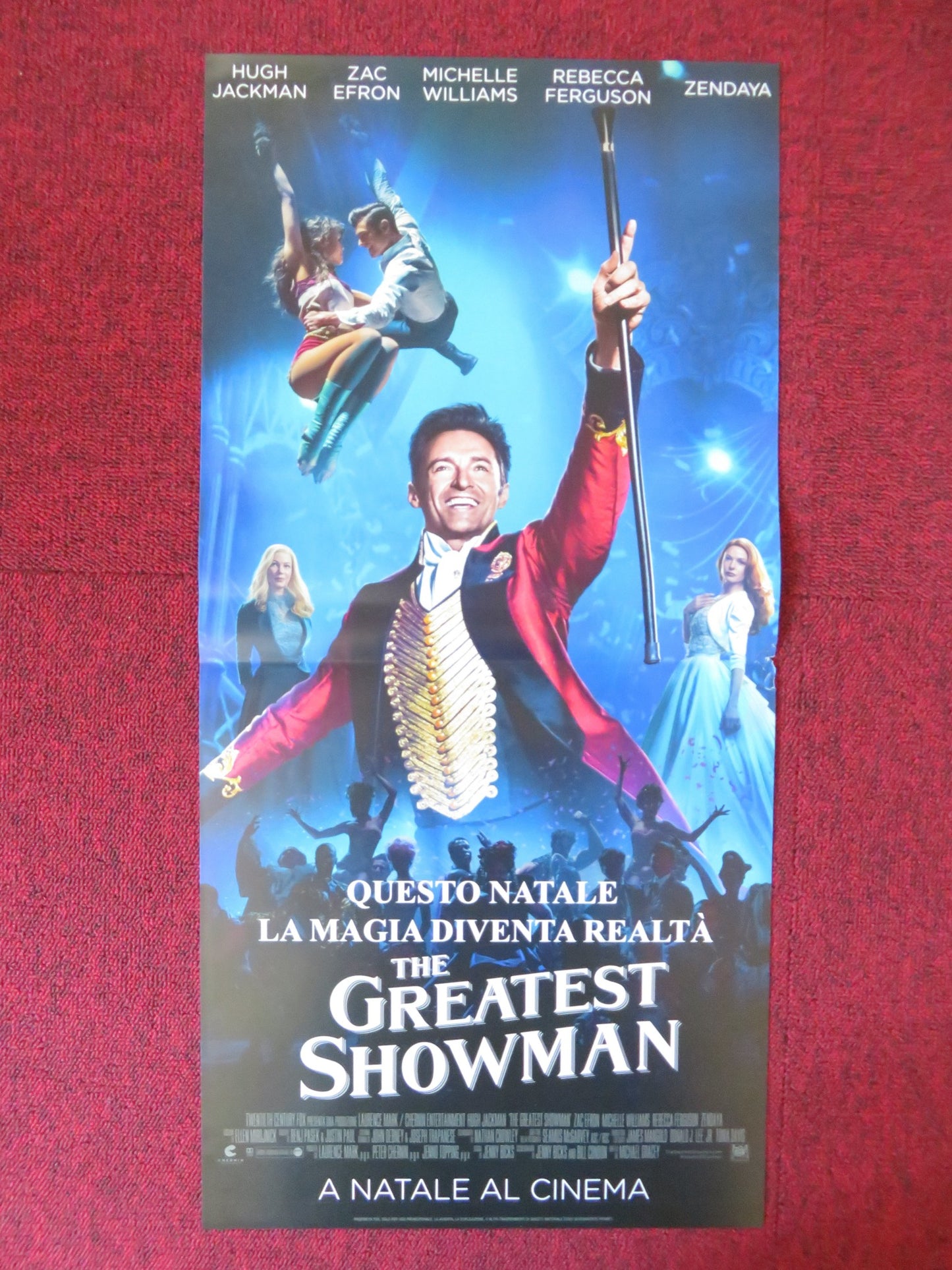 THE GREATEST SHOWMAN ITALIAN LOCANDINA POSTER HUGH JACKMAN ZAC EFRON 2017