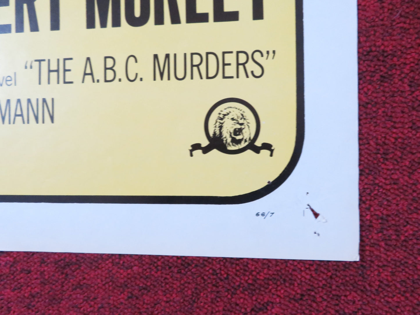 THE ALPHABET MURDERS FOLDED US ONE SHEET POSTER TONY RANDALL ANITA EKBERG 1965