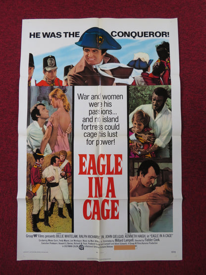 EAGLE IN A CAGE FOLDED US ONE SHEET POSTER BILLIE WHITELAW RALPH RICHARDSON 1972