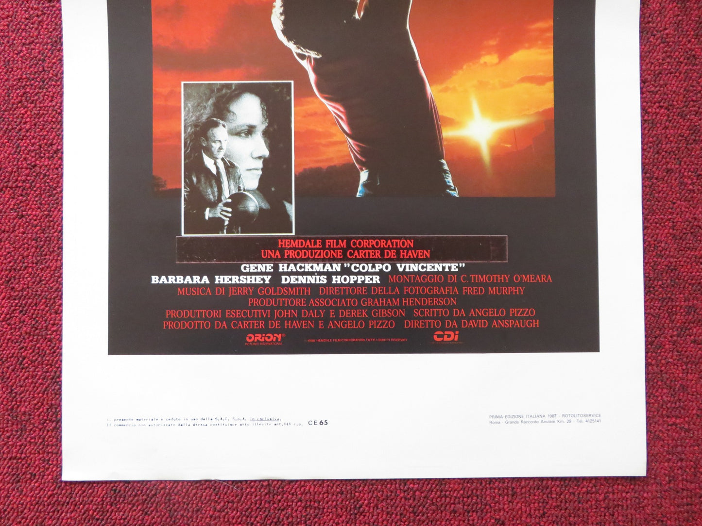 HOOSIERS ITALIAN LOCANDINA POSTER GENE HACKMAN DENNIS HOPPER 1986