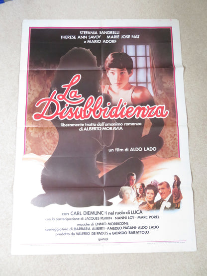 LA DISUBBIDIENZA ITALIAN 2 FOGLIO POSTER STEFANIA SANDRELLI MARIO ADOF 1981