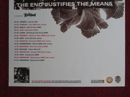 SUNRIDE THE END JUSTIFIES THE MEANS GERMAN MUSIC PROMO TOUR POSTER 2005