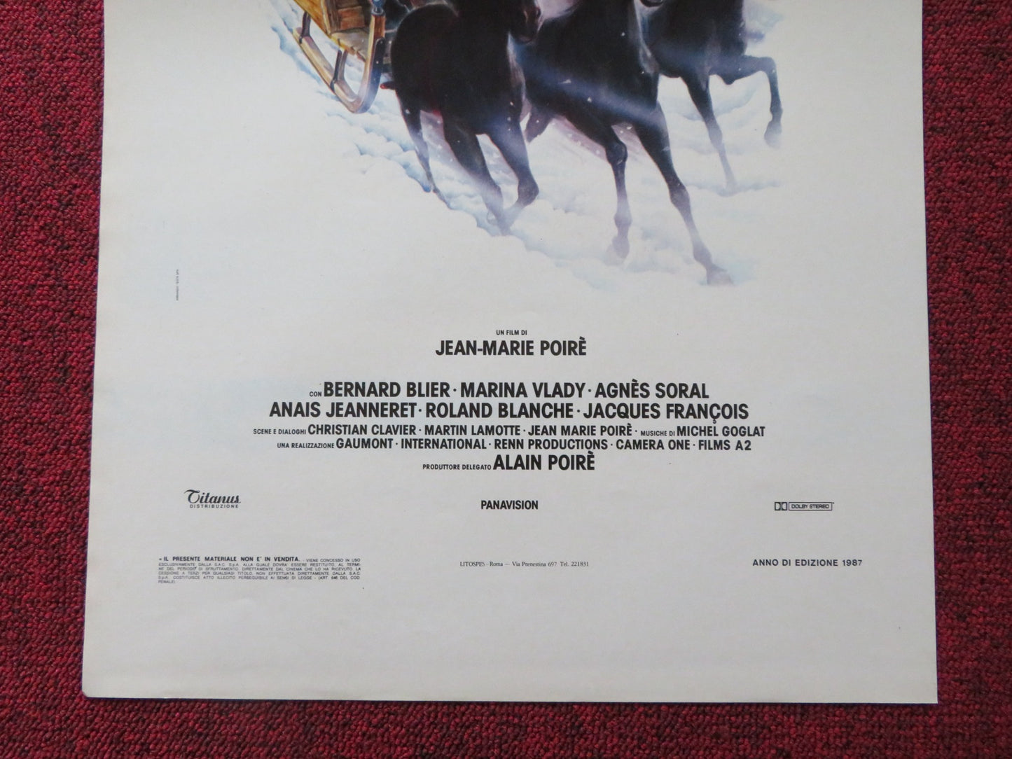 TWIST AGAIN IN MOSCOW ITALIAN LOCANDINA POSTER NOIRET CHRISTIAN CLAVIER 1986