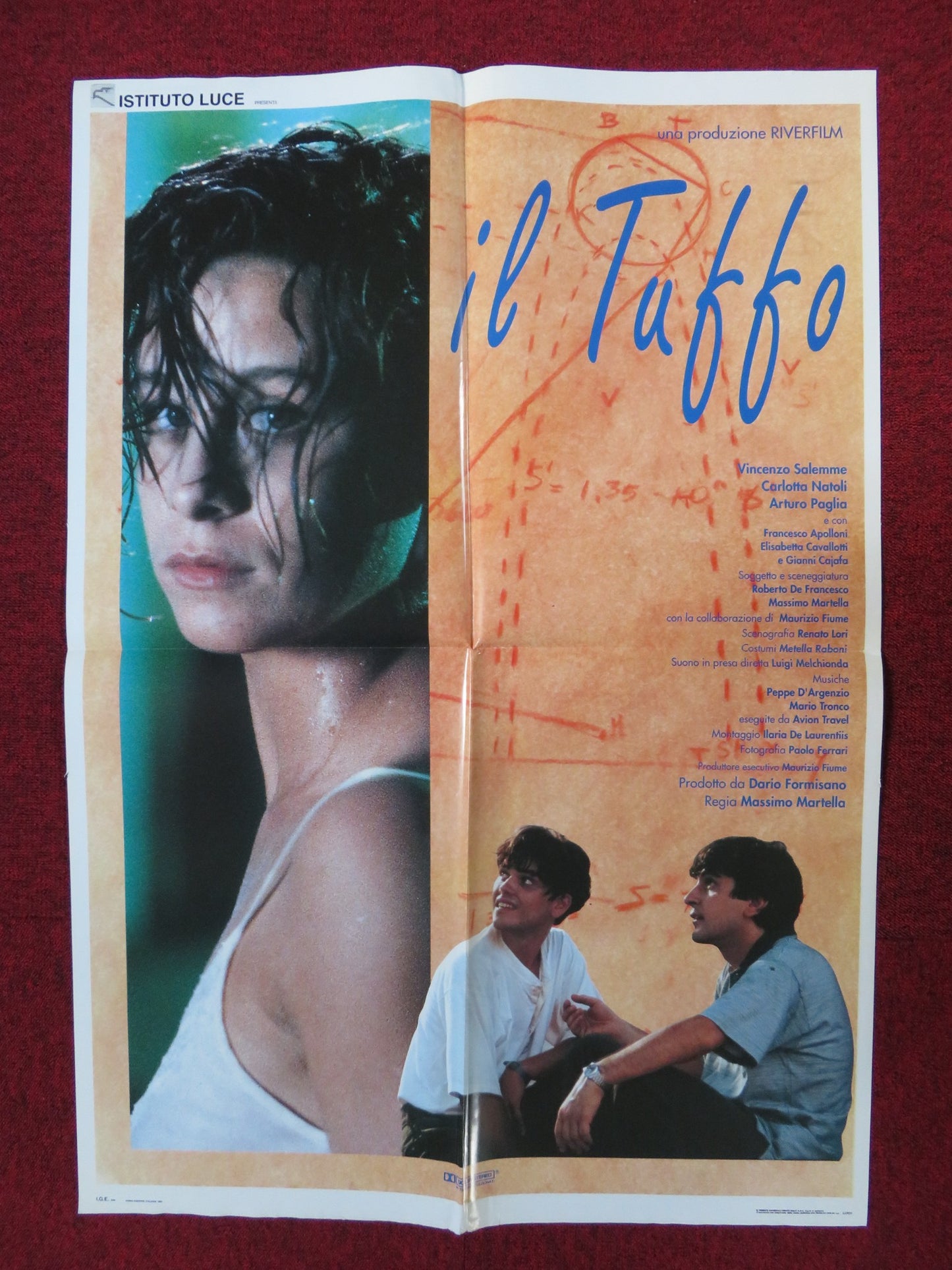 IL TUFFO ITALIAN FOGLIO POSTER VINCENZO SALEMME CARLOTTA NATOLI 1994