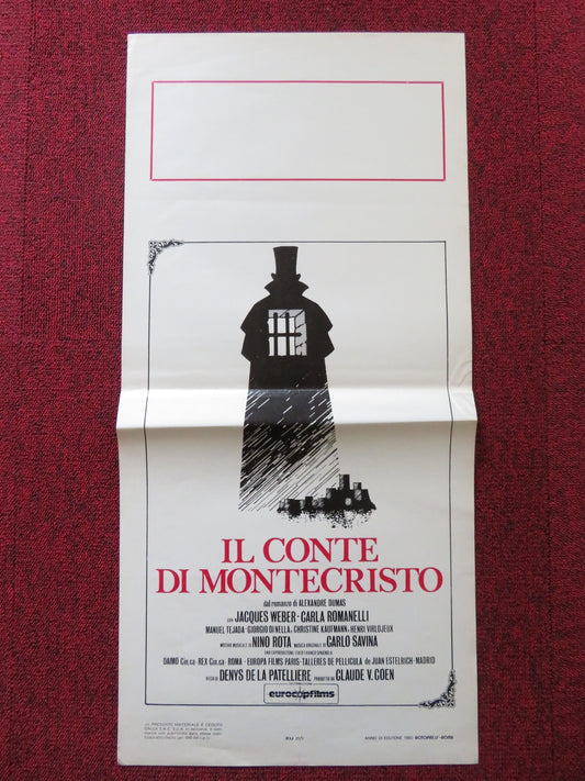 IL CONTE DI MONTECRISTO ITALIAN LOCANDINA POSTER JACQUES WEBER C. ROMANELLI 1980