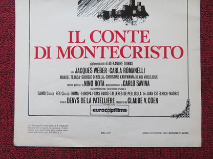 IL CONTE DI MONTECRISTO ITALIAN LOCANDINA POSTER JACQUES WEBER C. ROMANELLI 1980