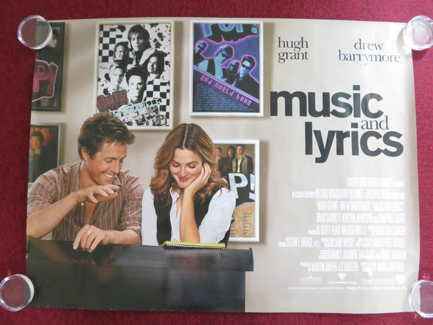 MUSIC AND LYRICS  UK QUAD (30"x 40") ROLLED POSTER HUGH GRANT D. BARRYMORE 2007