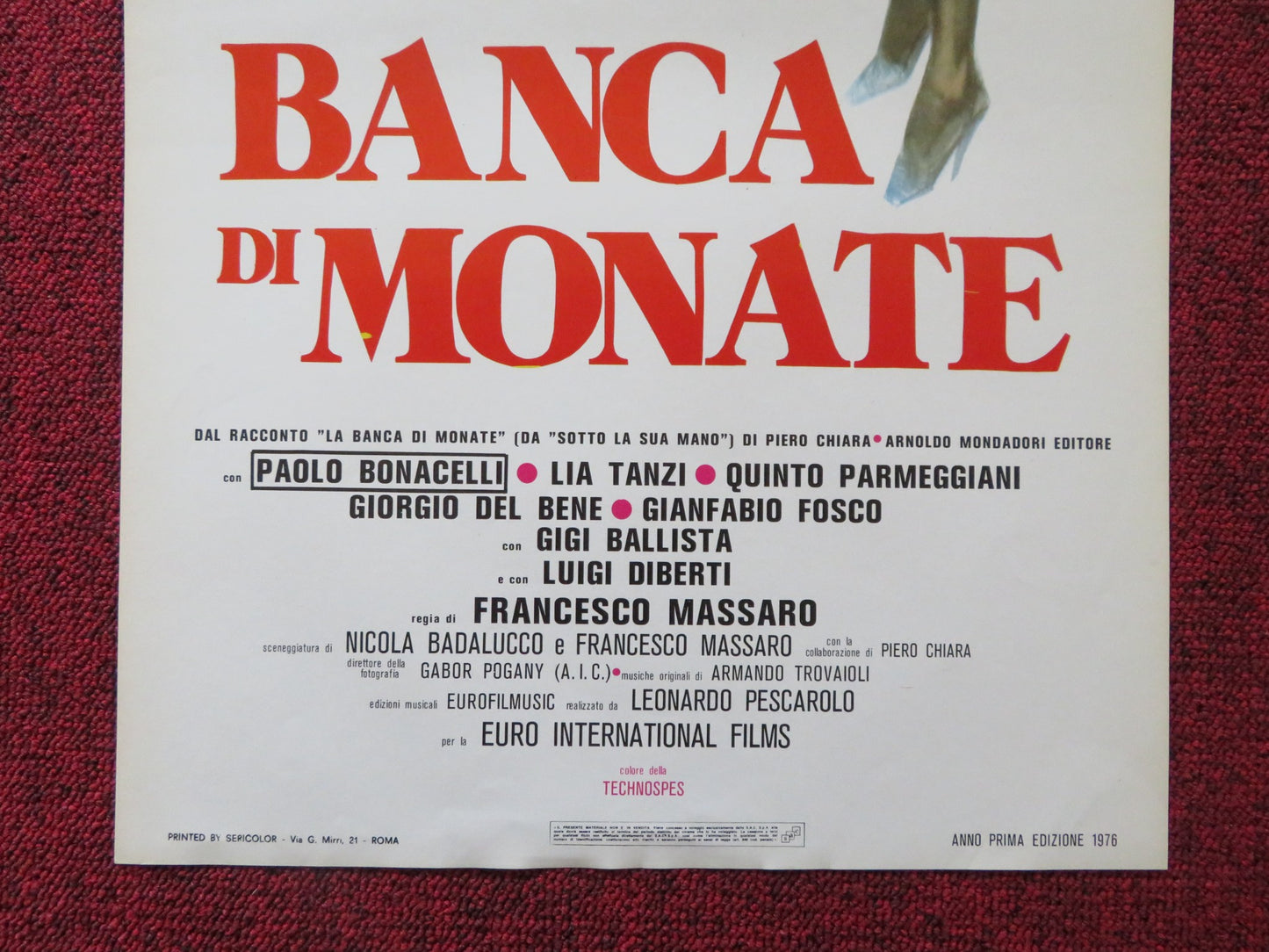 LA BANCA DI MONATE ITALIAN LOCANDINA POSTER WALTER CHIARI MAGALI NOEL 1976