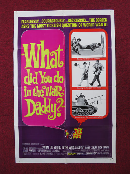 WHAT DID YOU DO IN THE WAR, DADDY?  FOLDED US ONE SHEET POSTER JAMES COBURN 1966