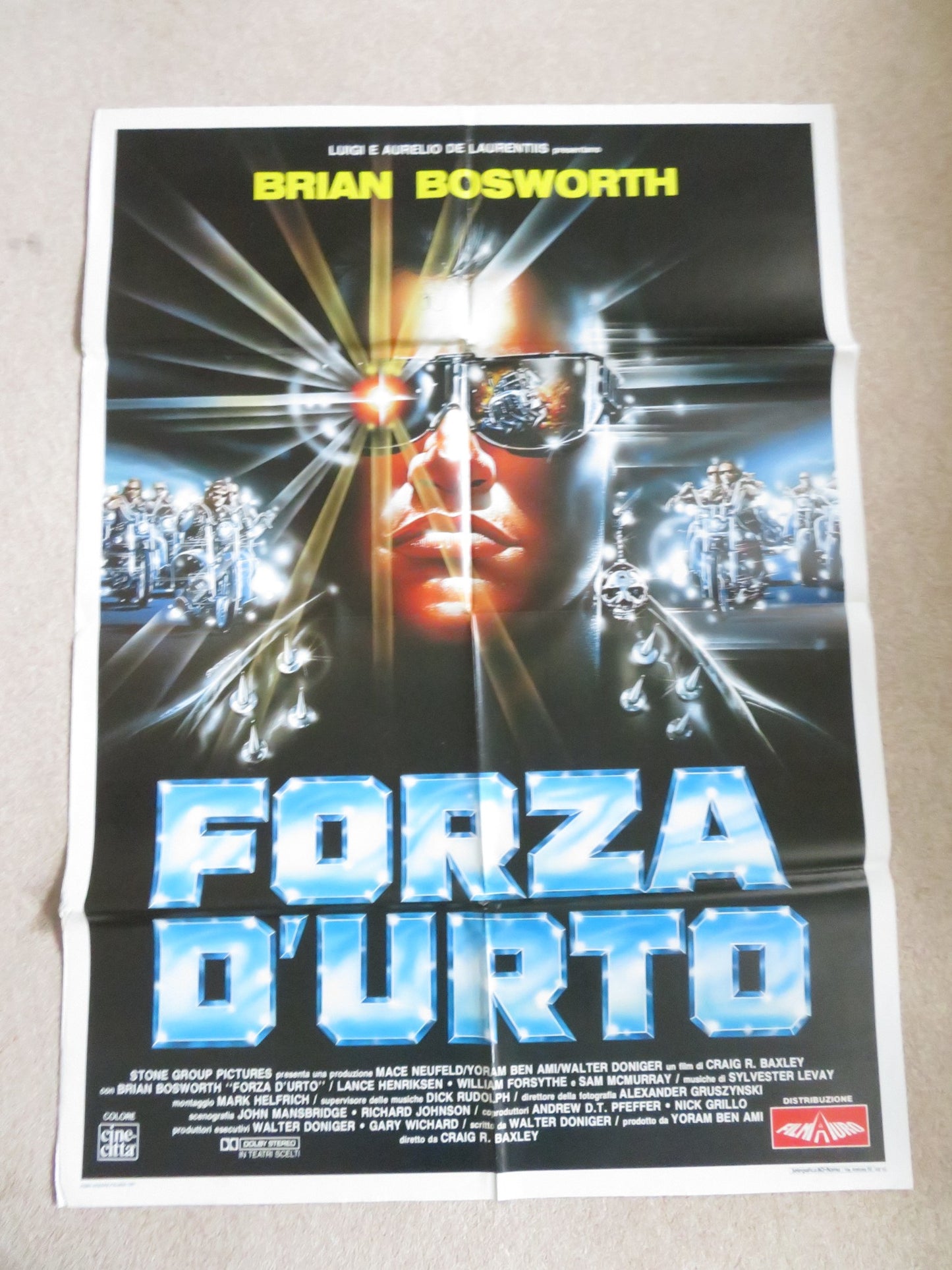 FORZA D'URTO ITALIAN 2 FOGLIO POSTER BRIAN BOSWORTH LANCE HENRIKSEN 1991