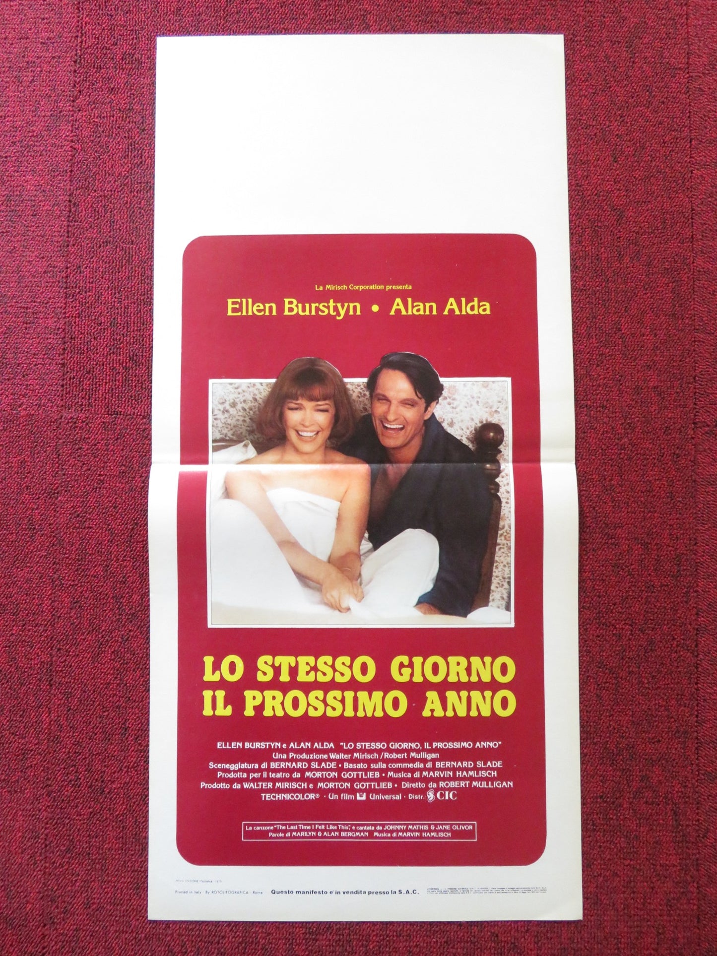 SAME TIME, NEXT YEAR ITALIAN LOCANDINA POSTER ELLEN BURSTYN ALAN ALDA 1978