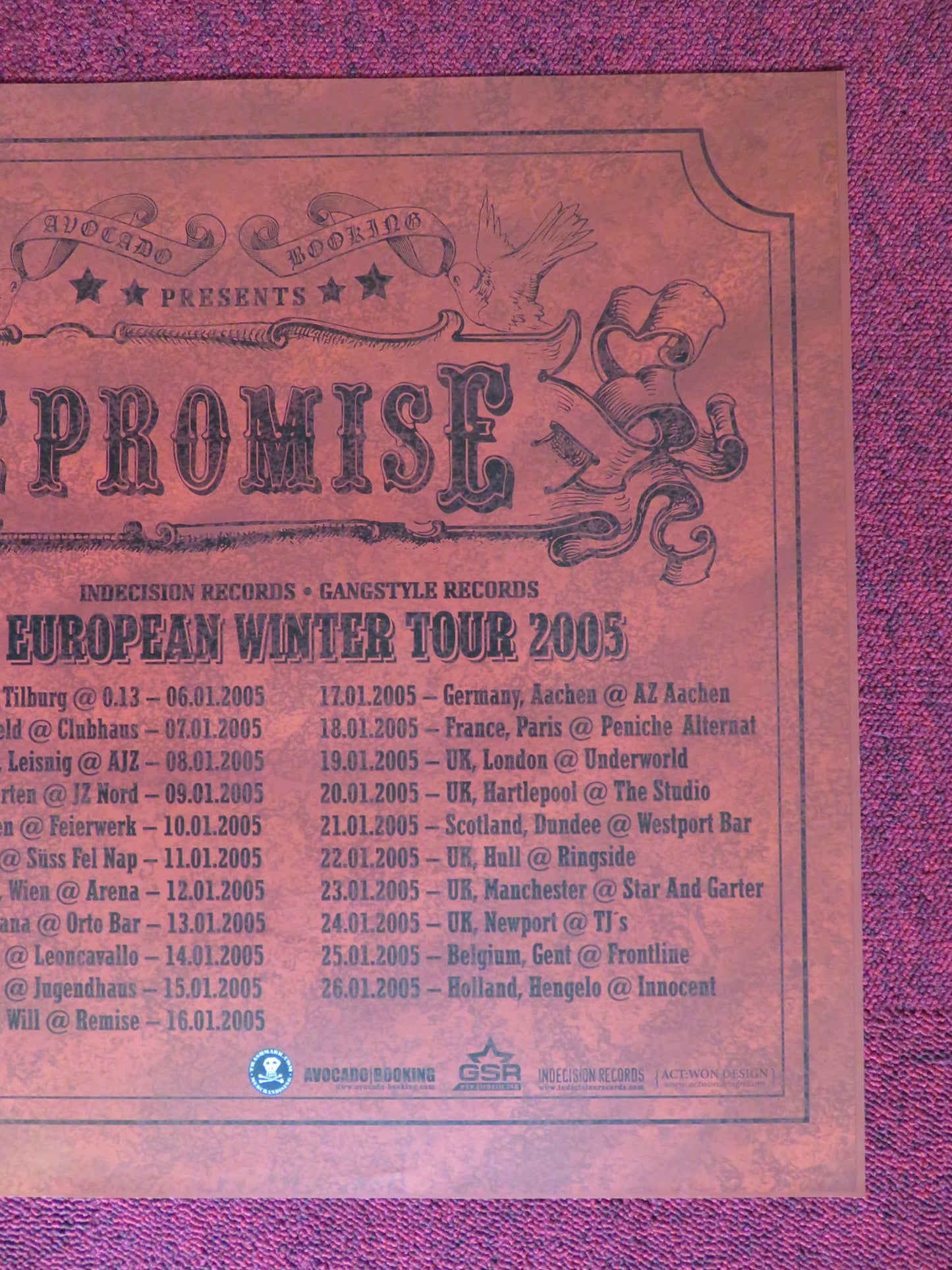 THE PROMISE US MUSIC PROMO TOUR POSTER 2005