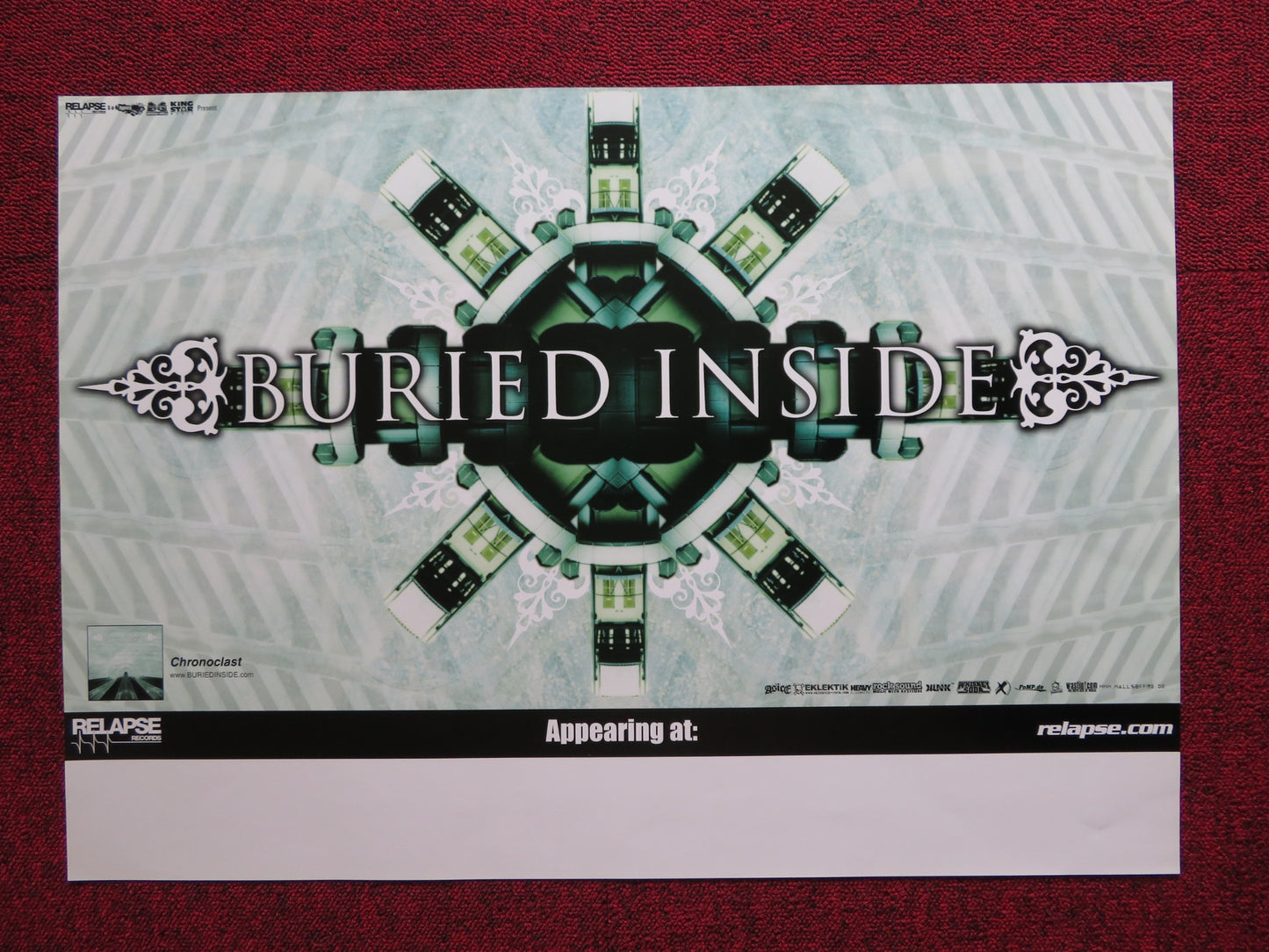 BURIED INSIDE CHRONOCLAST GERMAN MUSIC PROMO ALBUM POSTER 2005