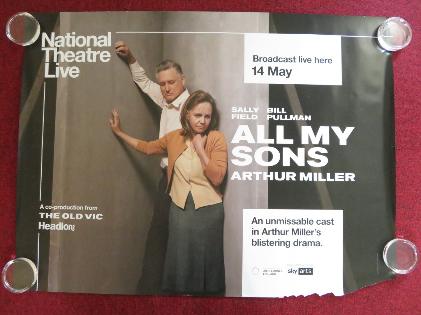 NATIONAL THEATRE LIVE: ALL MY SONS UK QUAD (30"x 40") ROLLED POSTER PULLMAN 2019