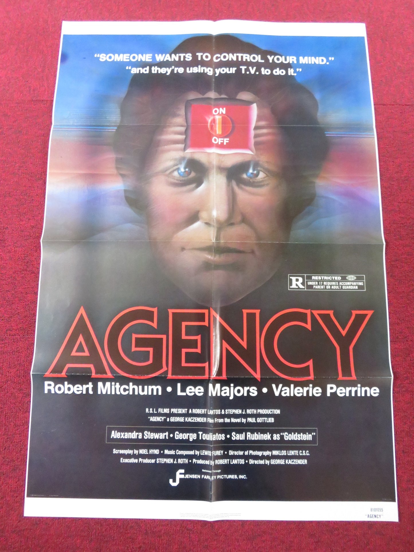 THE AGENCY FOLDED US ONE SHEET POSTER ROBERT MITCHUM LEE MAJORS 1980