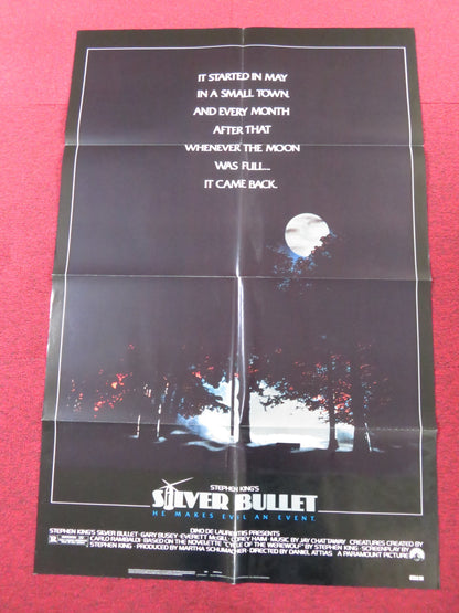 SILVER BULLET FOLDED US ONE SHEET POSTER STEPHEN KING GARY BUSEY COREY HAIM 1985