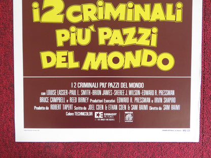 I 2 CRIMINALI PIU PAZZI DEL MONDO ITALIAN LOCANDINA POSTER LOUISE LASSER 1985